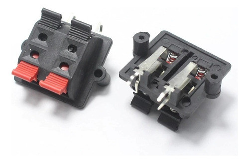 Bornera Para Bafle Rectangular Cable Pelado 4 Pines 2x2p 1