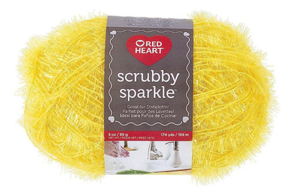 Red Heart Scrubby Sparkle E851.8215 Hilo, Limón 0