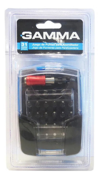 Set Juego Puntas Atornillador Estuche Kit 31u Taladro Gamma 0