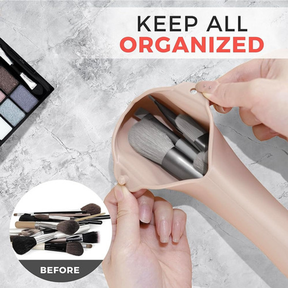 Zomchi Soporte Para Brochas De Maquillaje De Silicona, Estuc 1