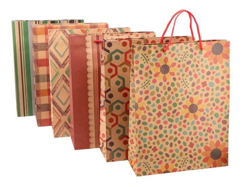 12 Bolsas De Papel Estampadas 0