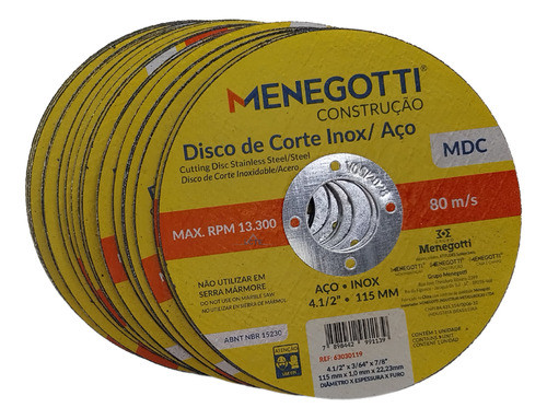 20x Discos De Corte Inox/aço 4.5 X1.2mm 115mm Alta Precisão 0