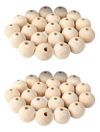 Bolitas/esferas Y Argollas De Madera En Crudo De 10mm X 100u 0