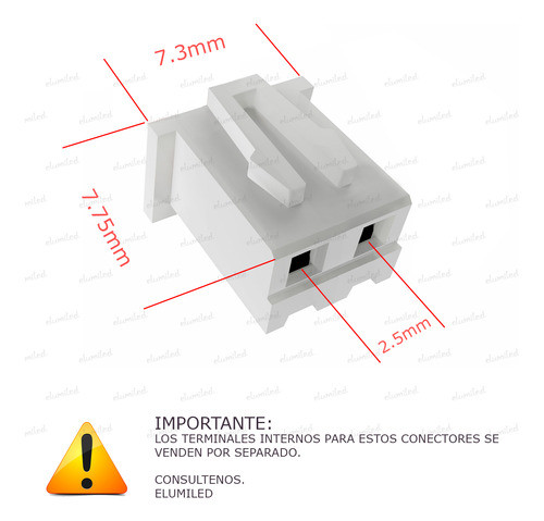 150 Conectores Hembra Cable 2.50mm 2 Vias Tipo Jst Xh 1