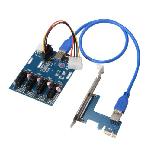 Pci-e Expresa 1 X 1 A 4 Puertos Switch Multiplicador Expansi 0