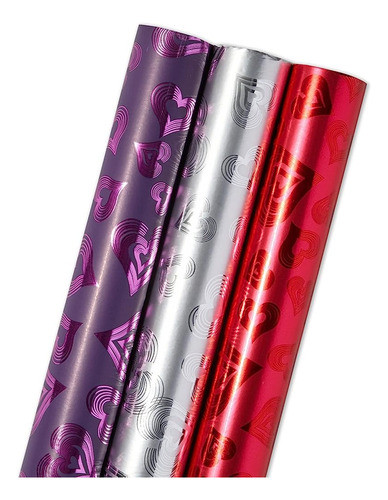 Juvale Holographic Gift Wrapping Paper With Hearts For Valen 0
