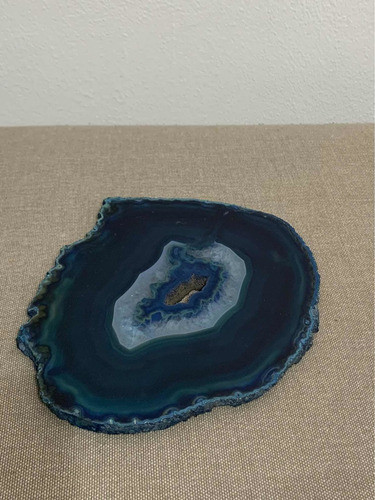 Rebanada De Cristal Ágata Azul 18,5x 17 Cm 0