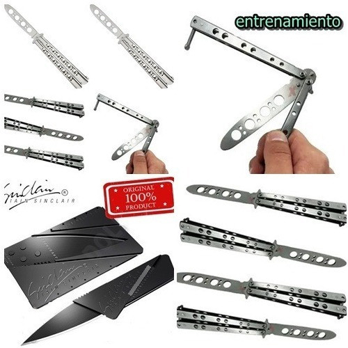 Navaja Mariposa Entrenamiento Sin O Con  Filo  + Regalo 0
