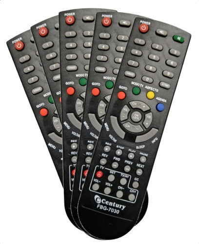 Controle Receptor Century Midiabox Shd7050  7100  5 Unidades 0