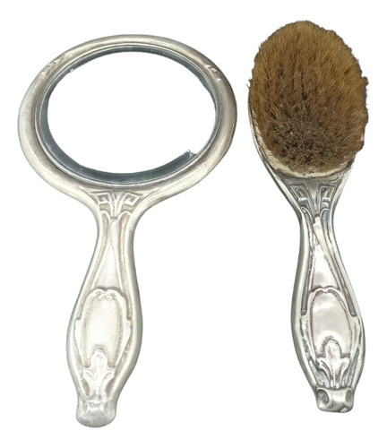 Conjunto De Espejo Y Cepillo De Alpaca 0