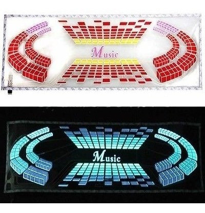 90x25cm Led Luz Lámpara De Coche Pegatina Ritmo Sonido Activ 0