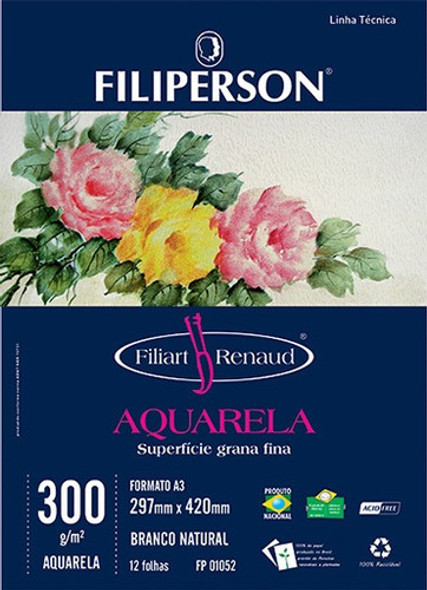 Bloco Filiart Renaud Aquarela Filiperson A3 300gr 12fl 0