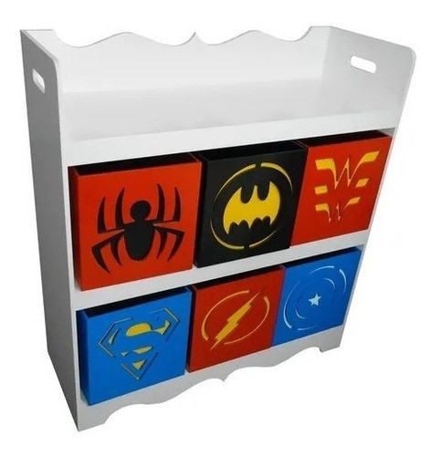 Organizador Super Heroi 6 Caixas Em Mdf 1
