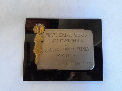 Placa, Plaqueta Ferrocarril Mutual Control Trenes 1966 1