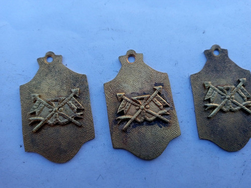 3 Antiguas Medallas De La Fuerza Hechas En Bronce 1