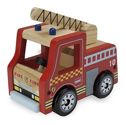 Ruedas De Madera Natural Madera De Haya Motor De Bomberos Po 0