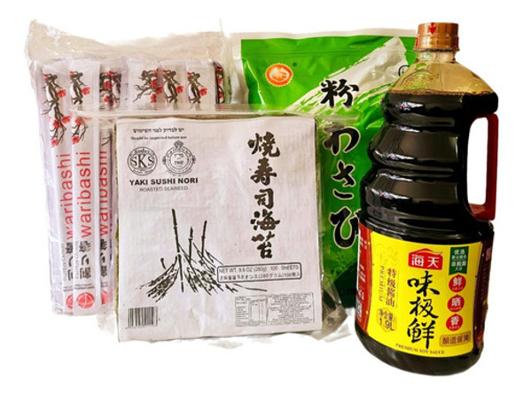 Mix Sushi Premium Alga+wasabi +palitos+soja 0
