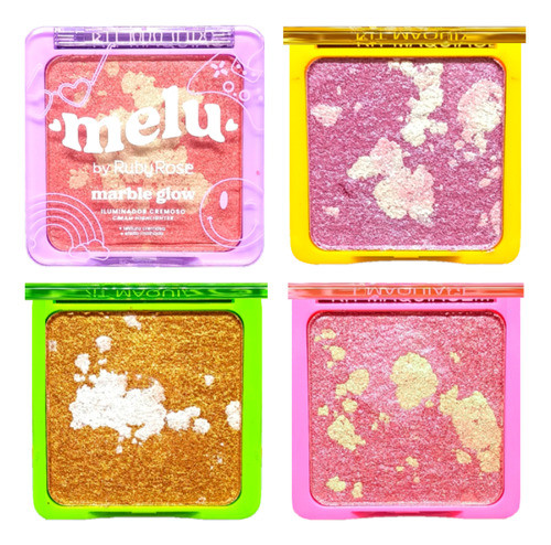 12 Iluminador Marble Glow Melu Rrf860 Ruby Rose Atacado Sj 0