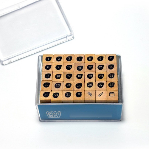 Sellos Bullet Journal: Números Calendario + Grilla 1