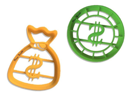 X2 Dinero Bolsa Moneda Molde Cookie Galleta Cortante Signo 0