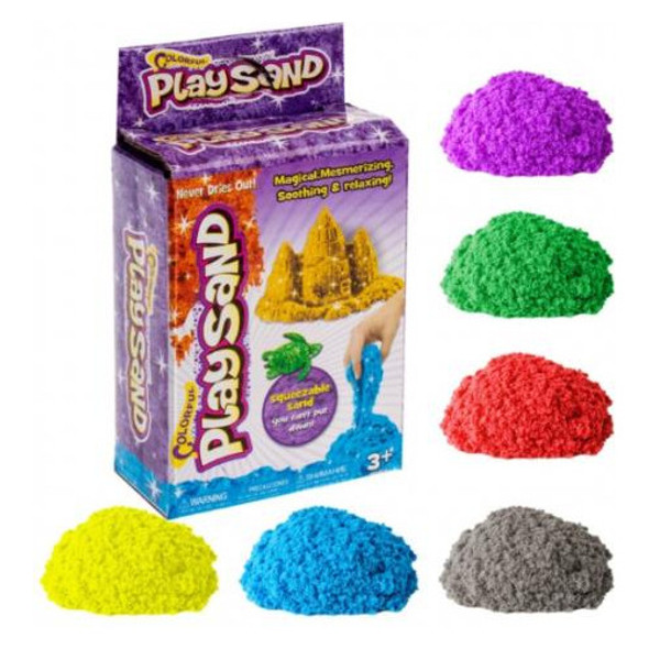 Arena Kinetica Brilllante Con Moldes - 100g Varios Colores 1 Arena Kinetica Brilllante Con Moldes - 100g Varios Colores 1