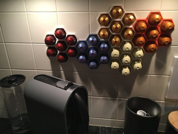 Porta Capsulas Nespresso De Pared Tipo Panal Con Adhesivo Portacapsulas Varios Colores - Excelente Calidad 3d Promo!!! 1