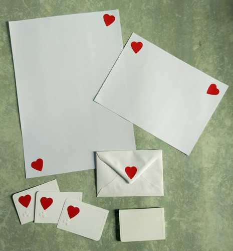 Cotillón Planchas Corazones Adhesivos Felpa Sobres Tarjetas 1