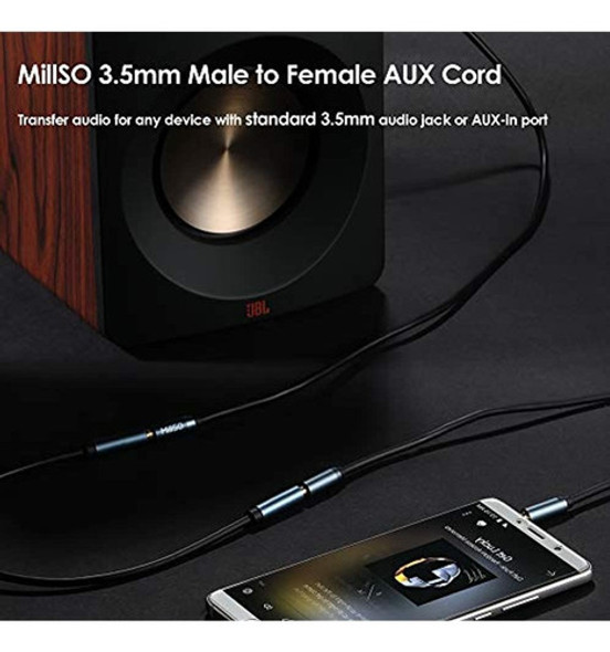 Millso Cable De Extensión Para Auriculares De 3,5 Mm (6,6 P 1