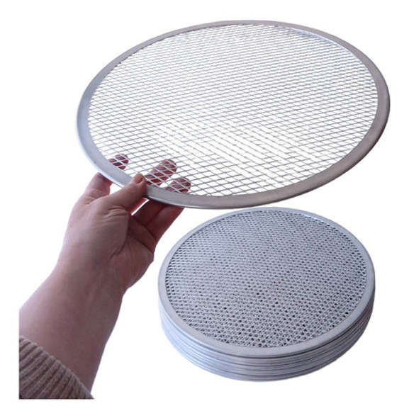 Tela Para Pizza 35 Cm Aro Alumínio - 5 Unidades 0 Tela Para Pizza 35 Cm Aro Alumínio - 5 Unidades 0