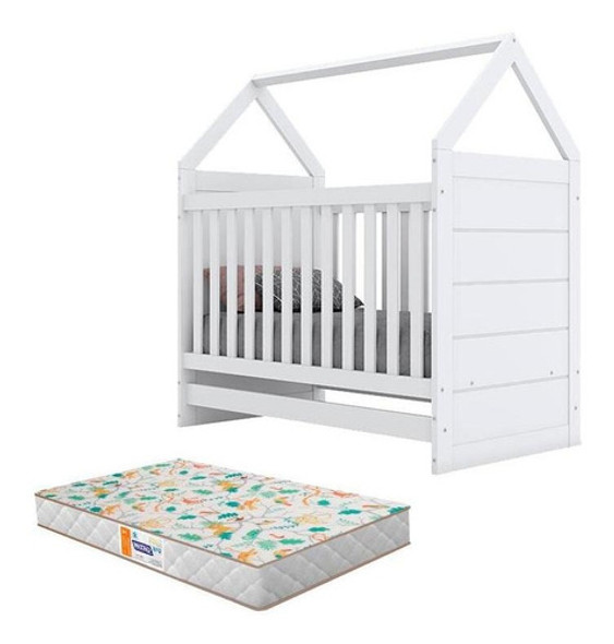Berço Montessoriano Americano Branco Com Colchão Gazin 0
