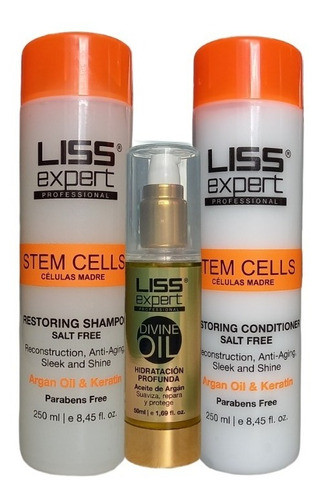 Liss Expert Kit Shampoo + Acondicionador + Oil Argan 0