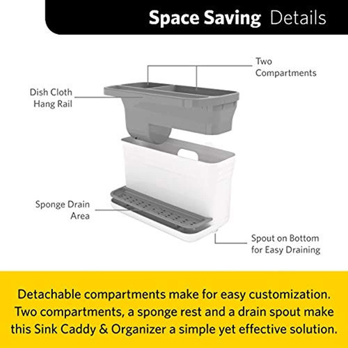 Organizador Para Fregadero De Cocina Glad Caddy Con 2 Compar 1
