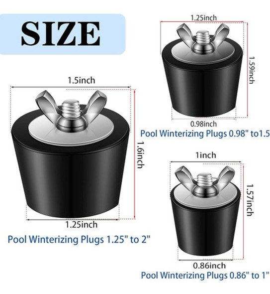 Tondiamo 3 Tamaño De Tapones De Goma Para Piscina Enchufes D 1