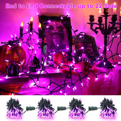 Brizled Luces De Halloween Moradas, 33 Pies, 100 Luces Led F 1