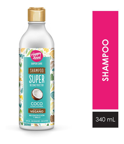 Shampoo Vegano Happy Anne Super Reconstructor X340ml 0