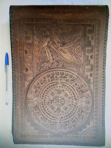 Álbum De Fotografias Em Couro Com Desenhos Astecas 0 Álbum De Fotografias Em Couro Com Desenhos Astecas 0