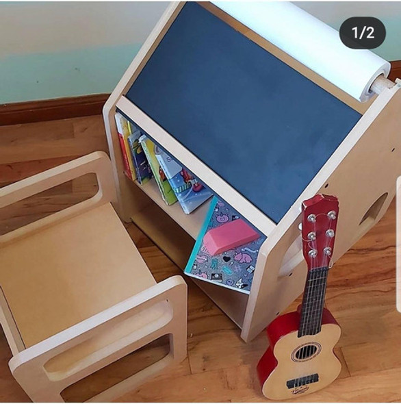 Mesa Pizarra Escritorio Con Atril Y Con Porta Rollo De Papel 0
