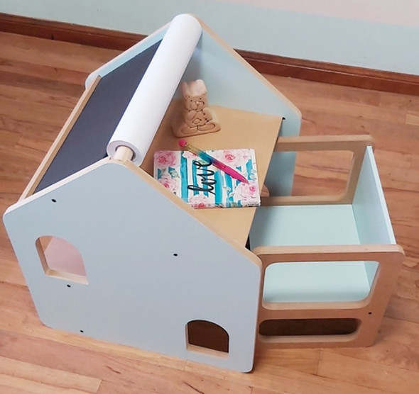 Mesa Pizarra Escritorio Con Atril Y Con Porta Rollo De Papel 1