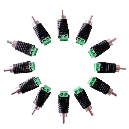 Pack 12 Fono Rca Enchufe Macho Para Tornillo Av Audio/video 0