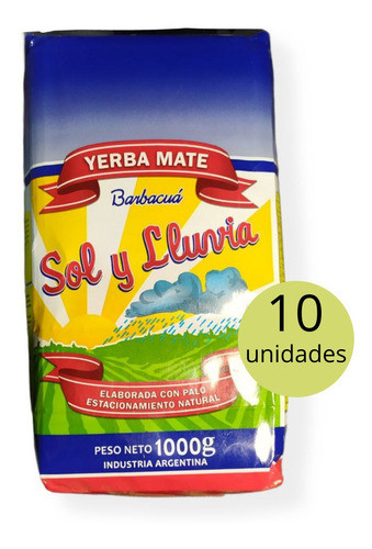 Yerba Mate Sol Y Lluvia Pack X 10 Unidades De Kg 0