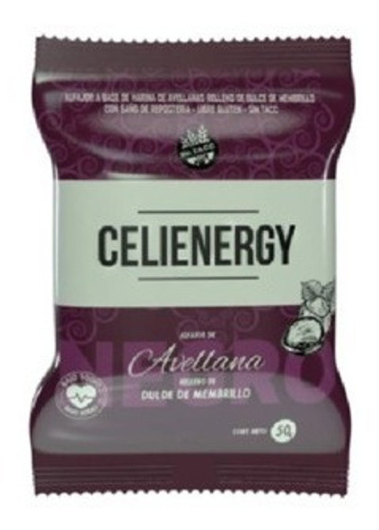 Alfajores Celienergy Negro C/harina Avellanas Membrillo X 12 1