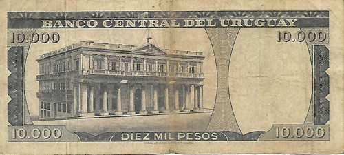 Uruguay $ 10.000 Moneda Nacional Año 1967 Serie B B+ Palermo 1