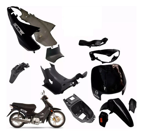 Kit Plasticos Carenado Zanella Zb New 12 P Calcos De Regalo 0
