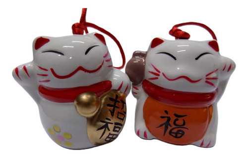 Manekineko Par Gatinho Da Sorte Sino 0