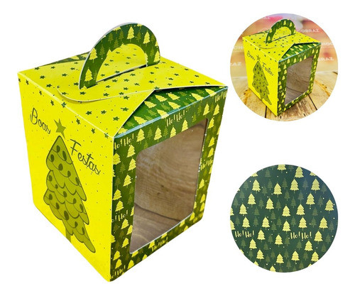 50 Cx Mini Panetone C/ Visor 100g Bosque Outlet Natal 0