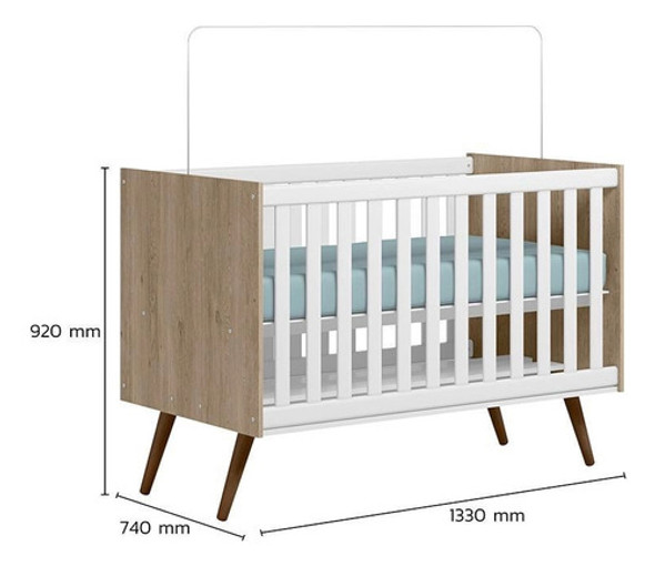 Jogo De Quarto Bebê Com Berço Cômoda Q Encanto Retrô Qmovi 1