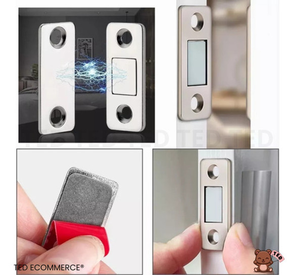 Fecho Magnético Armário Porta Imã Ultra Forte Kit C/ 4 Peças 1