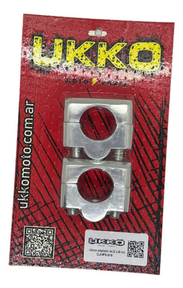 Clamp Manubrio Adaptador 22mm A 28mm Pulido Tornado Ukko 0