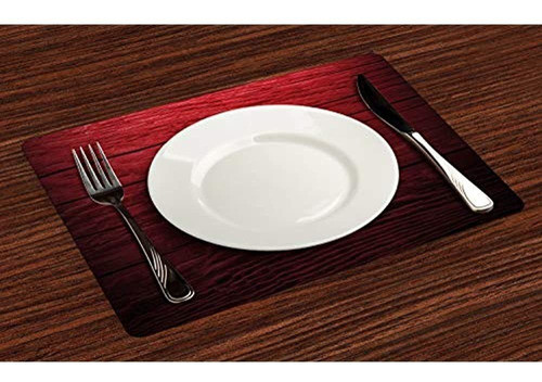 Lunarable Maroon Place Mats Juego De 4 Tablones De Madera Ta 1