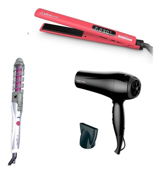 Set Secador Pelo Gama+ Planchita Led Ultracomb+ Buclera Gama 0 Set Secador Pelo Gama+ Planchita Led Ultracomb+ Buclera Gama 0